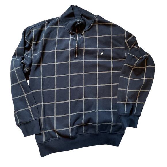 Nautica Men’s Quarter Zip Pullover. Blue with White Stripes. Size XXL - Picture 2 of 7